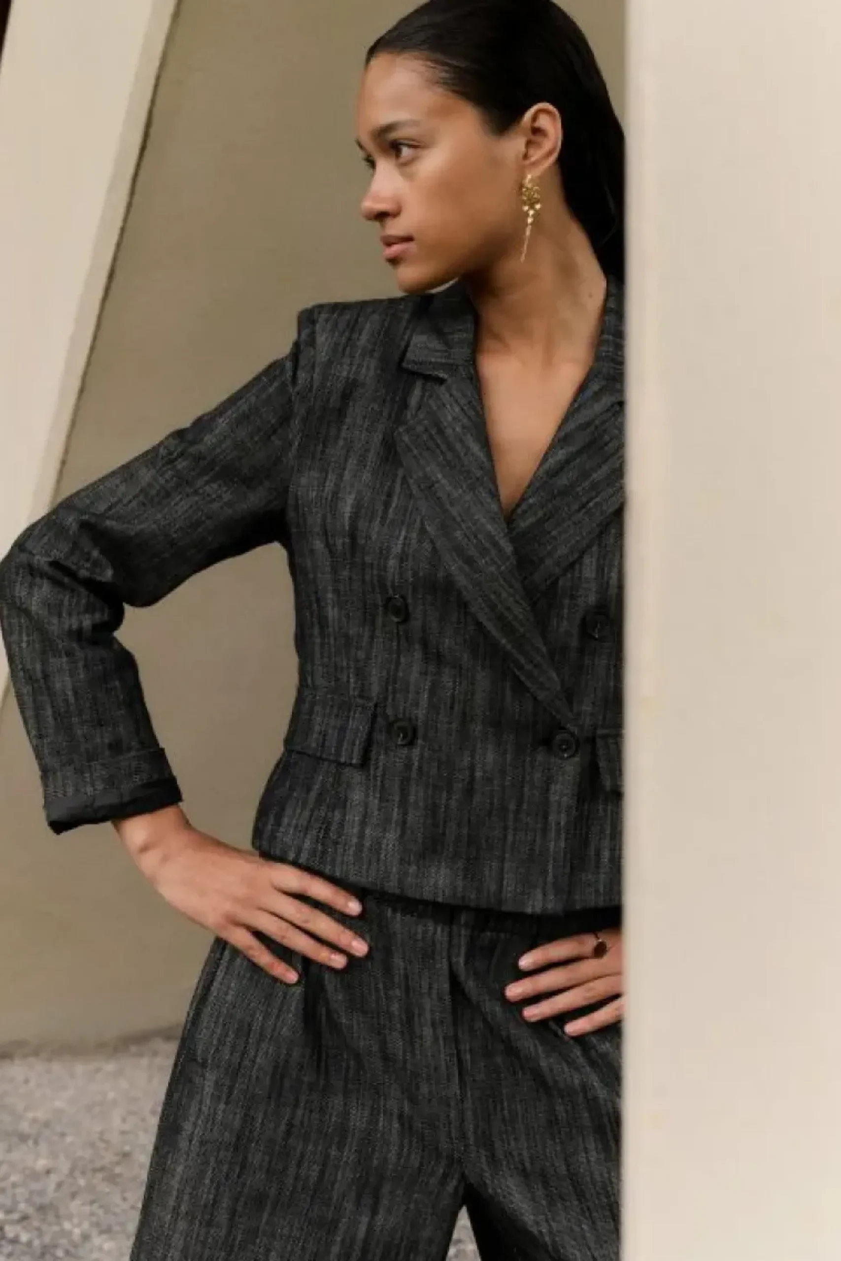 Jassen*By bar adina twill blazer | jet black