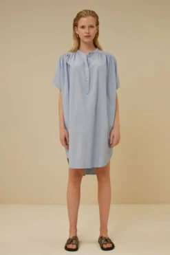 Jurken*By bar amber pin stripe dress | indi grey