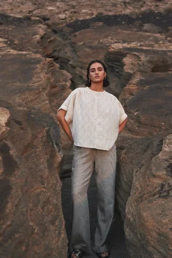 Blouses*By bar axel geo blouse | chalk
