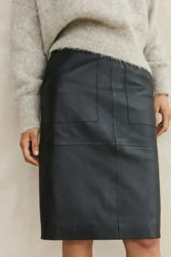 Rokken*By bar basic leather skirt | black
