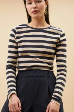 Tops & Shirts*By bar basic ls big stripe top | midnight