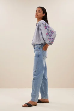 Blouses*By bar becky pinstripe blouse | indi grey