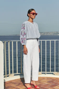 Blouses*By bar becky pinstripe blouse | indi grey