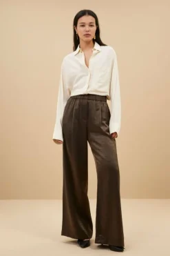 Broeken*By bar benji metallic pants | bronze