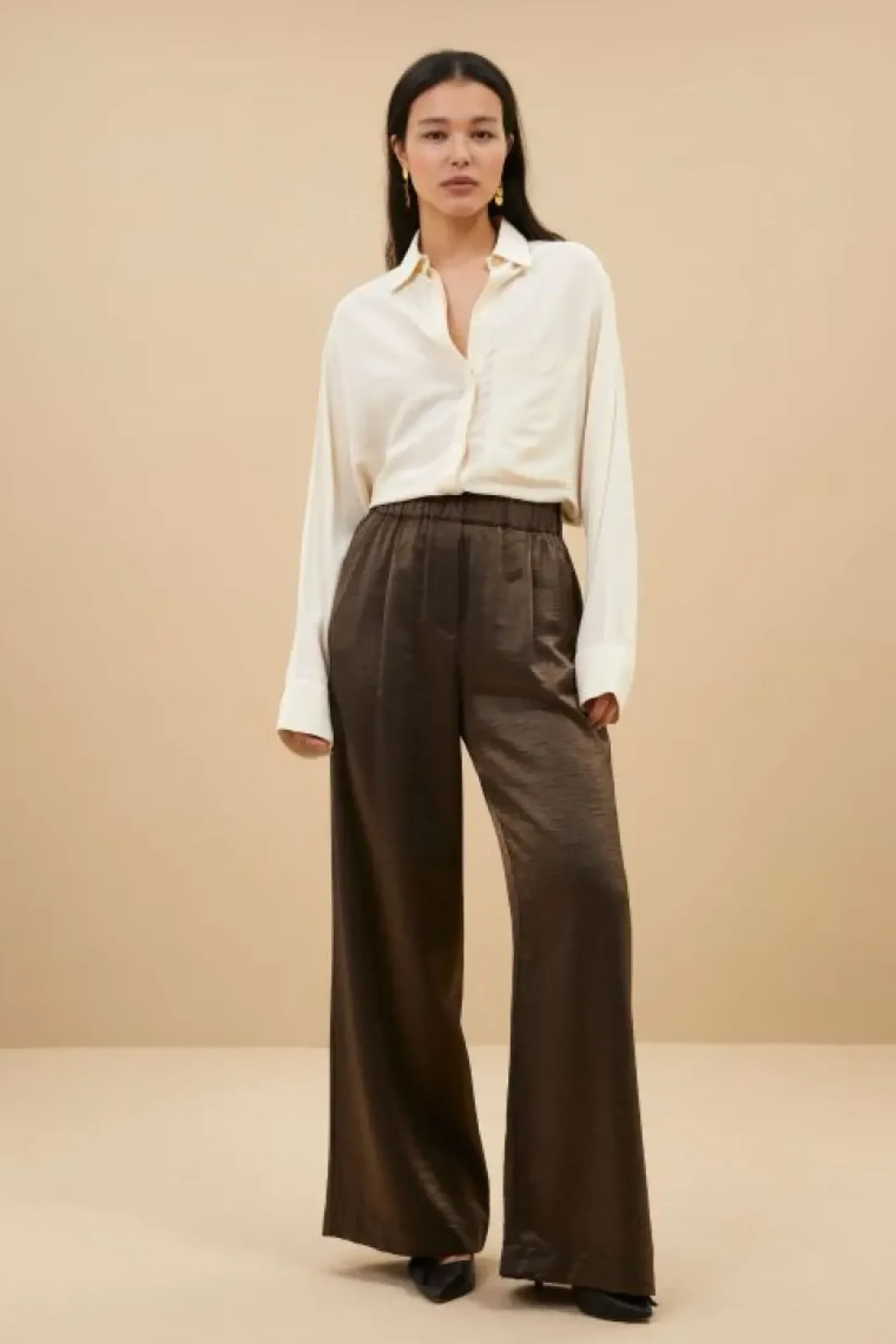 Broeken*By bar benji metallic pants | bronze