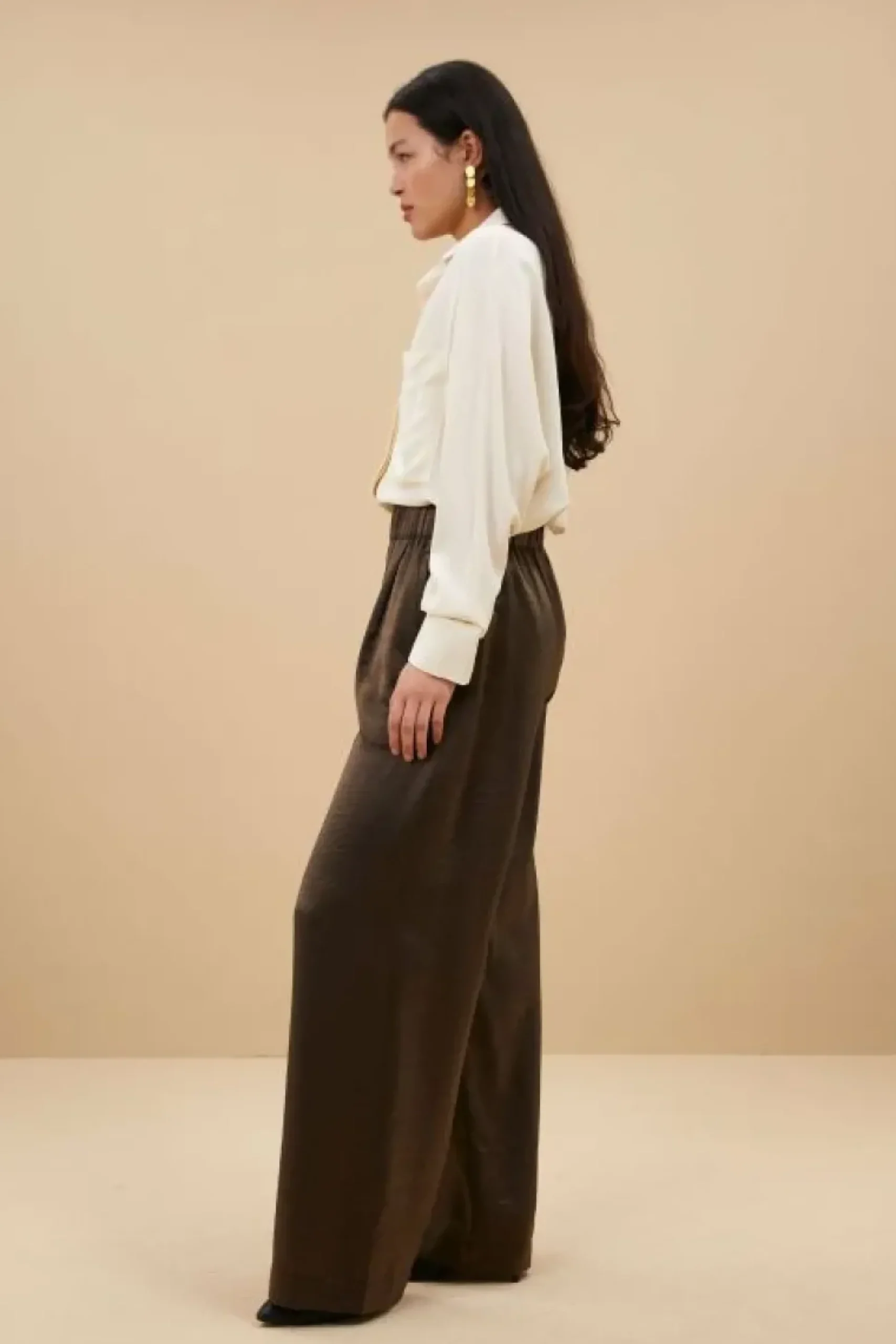 Broeken*By bar benji metallic pants | bronze