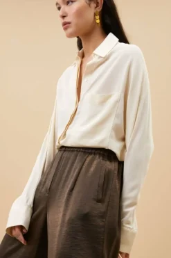 Broeken*By bar benji metallic pants | bronze