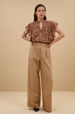 Broeken*By bar benji poplin pants | camel