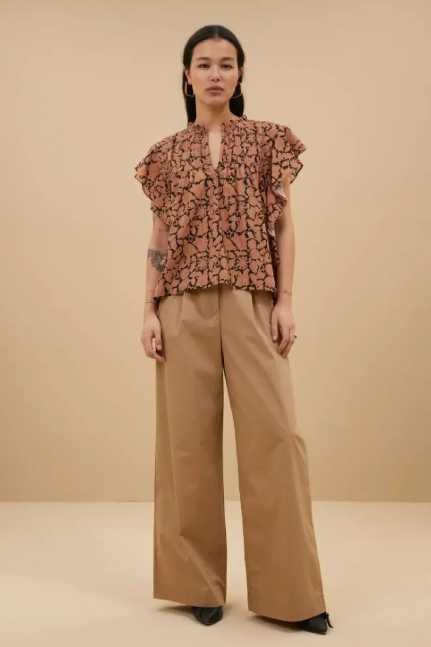 Broeken*By bar benji poplin pants | camel
