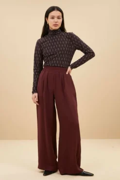 Broeken*By bar benji satin stripe pants | pecan