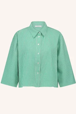 Blouses*By bar bernie blouse | green seer stripe