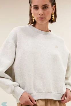 Sweaters|Truien*By bar bibi logo sweater | light grey melee