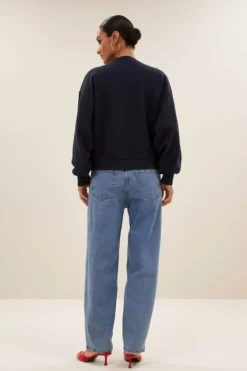 Sweaters|Truien*By bar bibi patchwork sweater | midnight