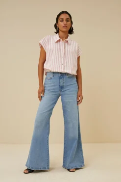 Blouses*By bar bieke linen stripe blouse | bubblegum