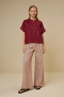 Blouses*By bar bo metallic blouse | grenache