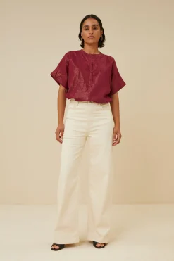 Blouses*By bar bo metallic blouse | grenache