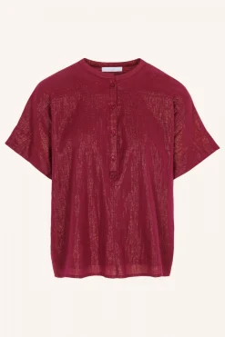 Blouses*By bar bo metallic blouse | grenache