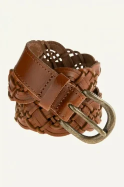Riemen*By bar braided leather belt | cognac