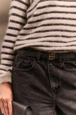 Riemen*By bar buckle logo belt | black