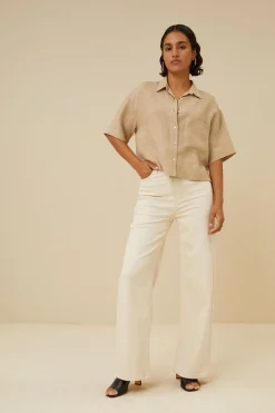 Blouses*By bar cris linen blouse | latte
