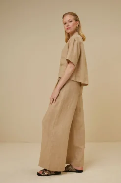 Blouses*By bar cris linen blouse | latte