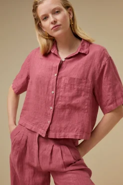 Blouses*By bar cris linen blouse | raspberry