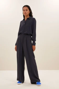Blouses*By bar donna satin stripe blouse | graphite