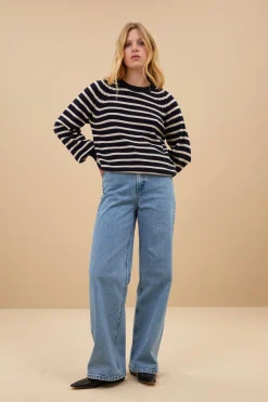 Truien*By bar duccio stripe pullover | midnight