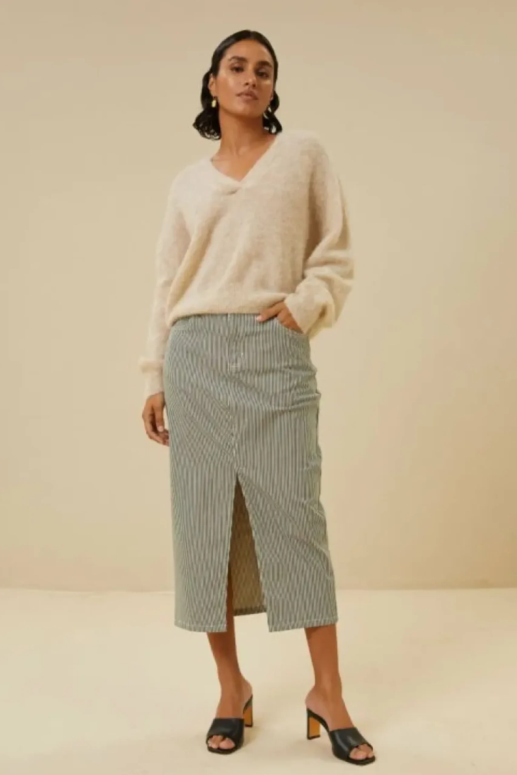 Rokken*By bar elba stripe skirt | jet black