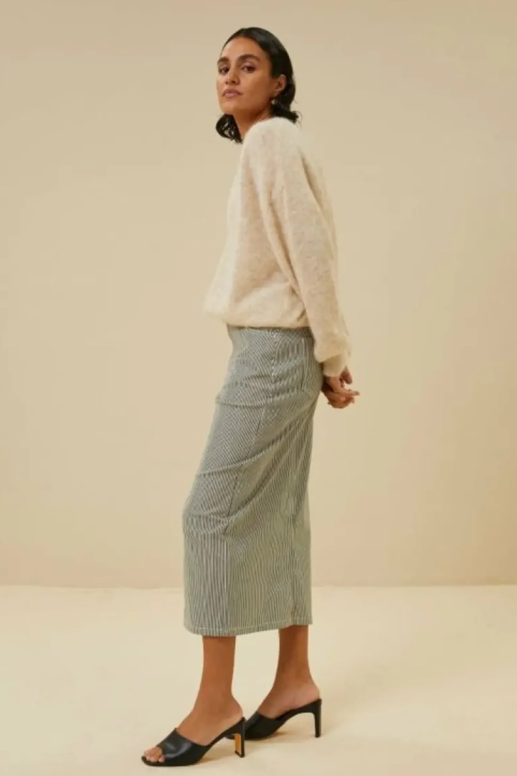 Rokken*By bar elba stripe skirt | jet black