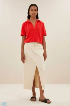 Rokken*By bar elba twill skirt | raw white