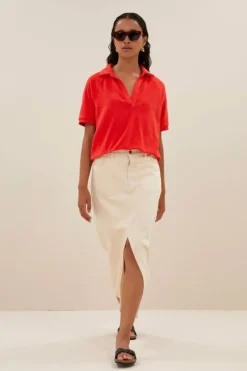 Rokken*By bar elba twill skirt | raw white