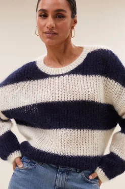 Truien*By bar evi stripe pullover | midnight big stripe