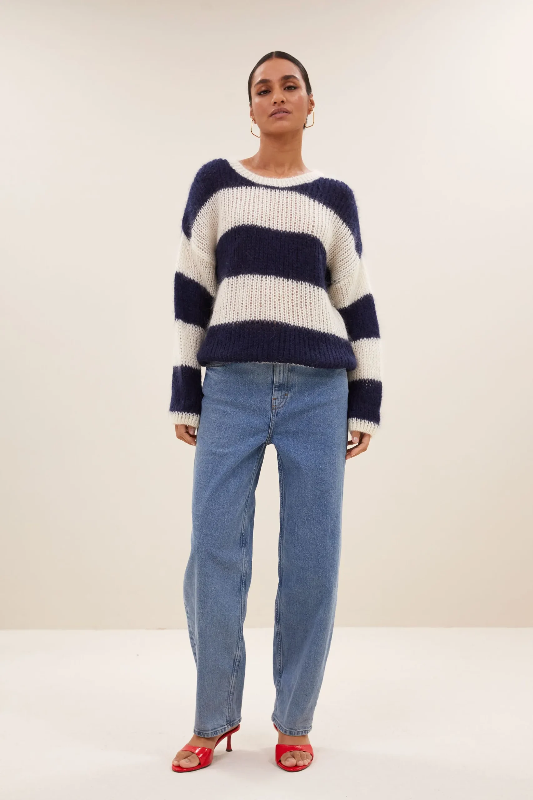 Truien*By bar evi stripe pullover | midnight big stripe