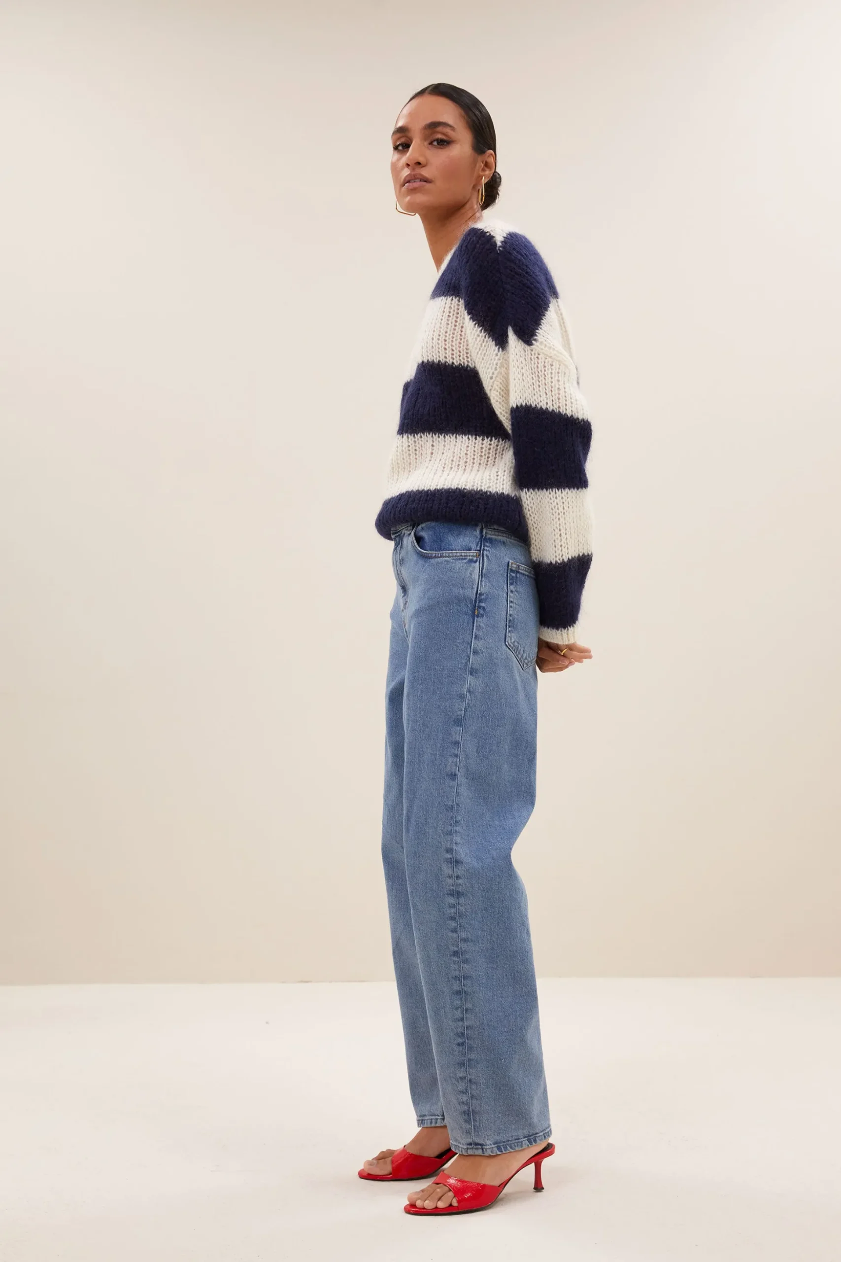 Truien*By bar evi stripe pullover | midnight big stripe