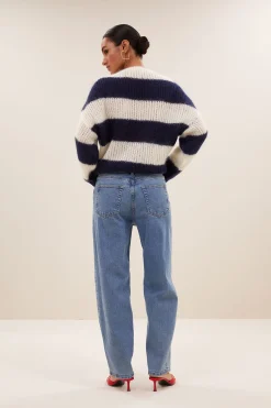 Truien*By bar evi stripe pullover | midnight big stripe