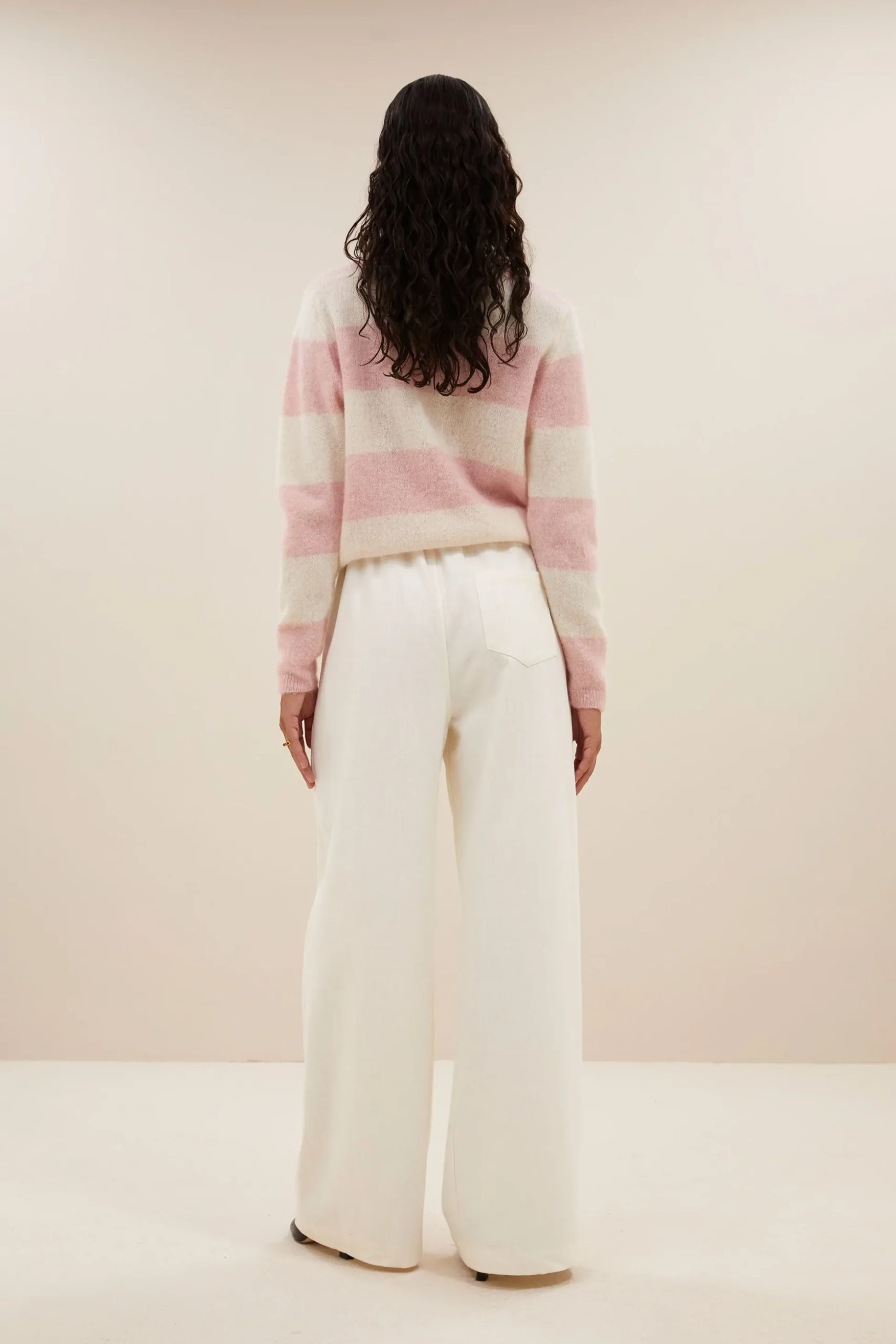 Truien*By bar gwen big stripe pullover | pink big stripe