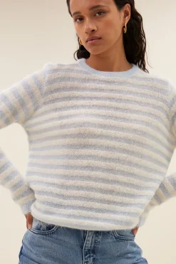 Truien*By bar gwen thin stripe pullover | blue thin stripe