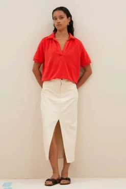 Tops & Shirts*By bar harper slub top | poppy red