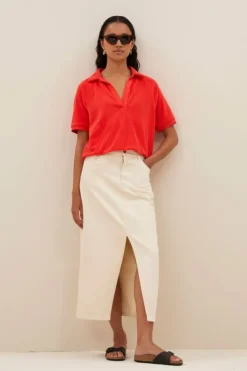 Tops & Shirts*By bar harper slub top | poppy red