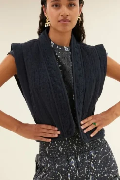 Gilets & Spencers|Jassen*By bar isla embroidery jacket | midnight