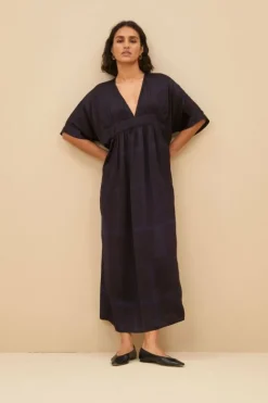Jurken*By bar kaftan square dress | square print
