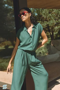 Blouses*By bar kiek viscose top | deep green