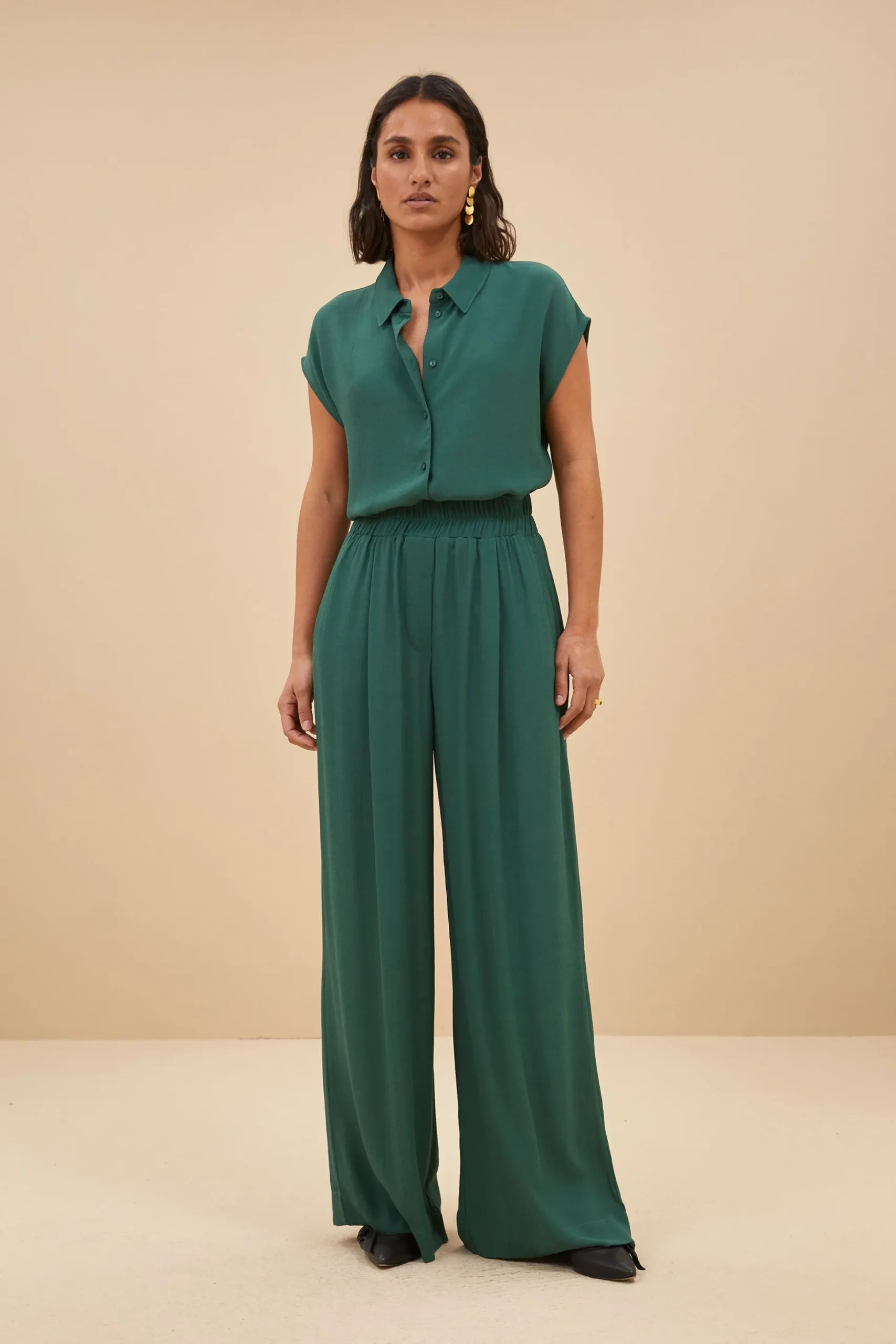 Blouses*By bar kiek viscose top | deep green
