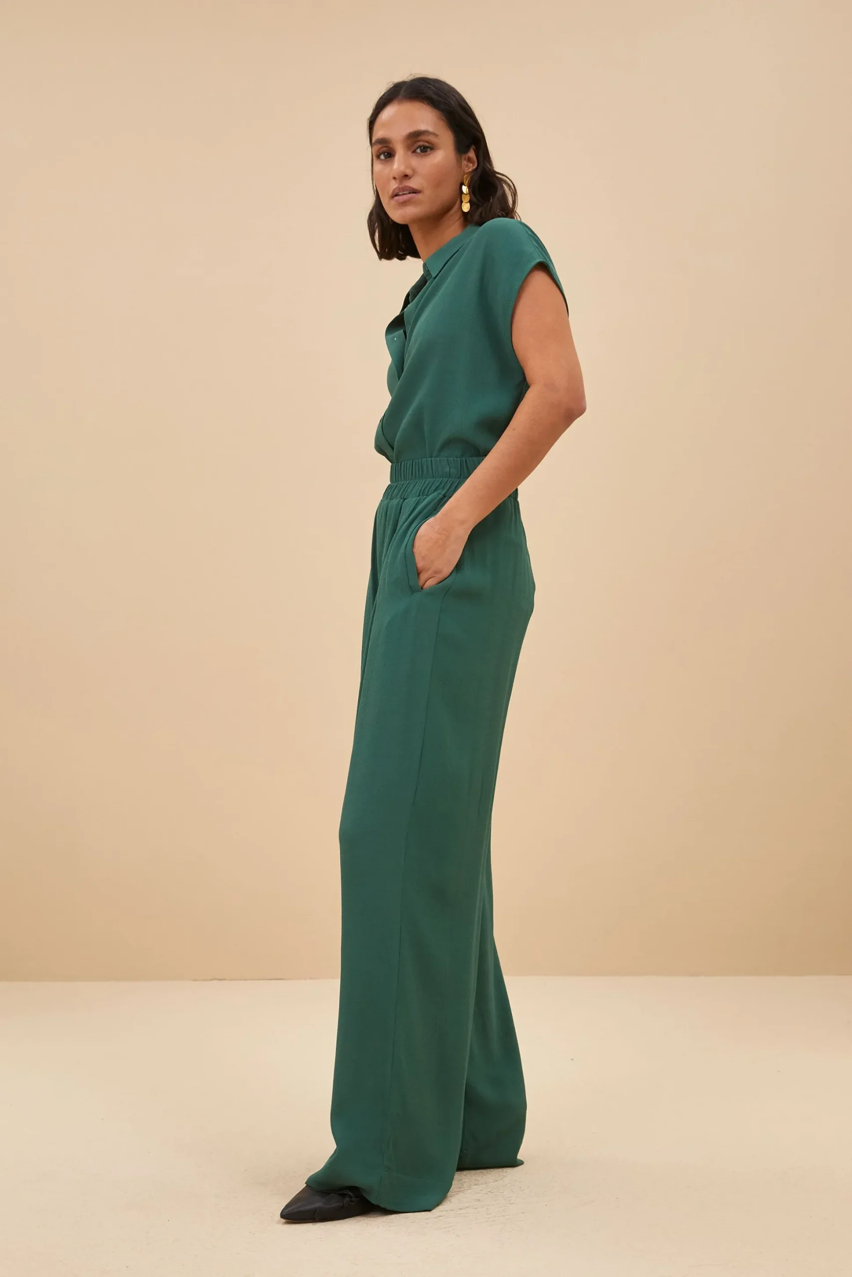 Blouses*By bar kiek viscose top | deep green