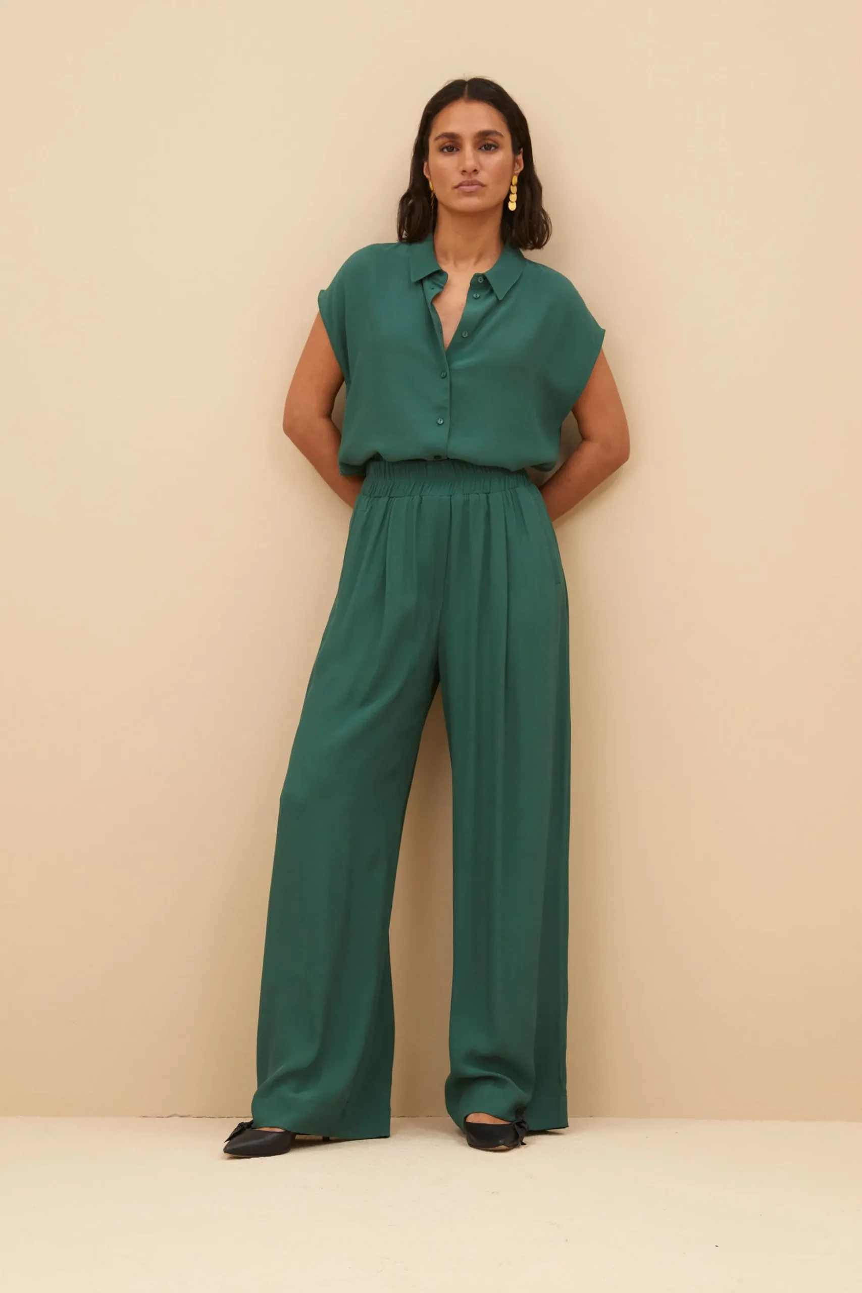 Blouses*By bar kiek viscose top | deep green