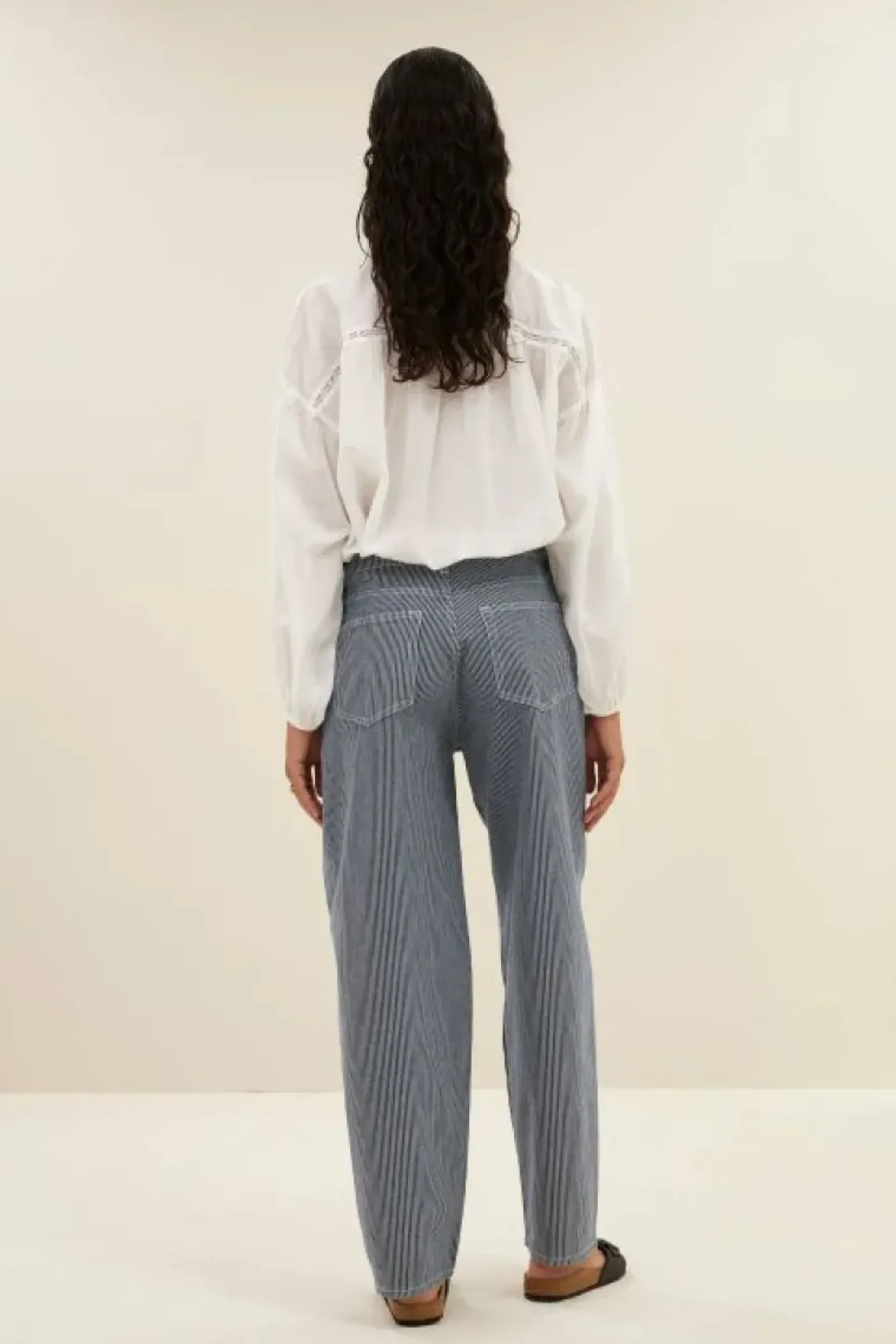 Jeans|Broeken*By bar lew stripe pants | dark blue stripe