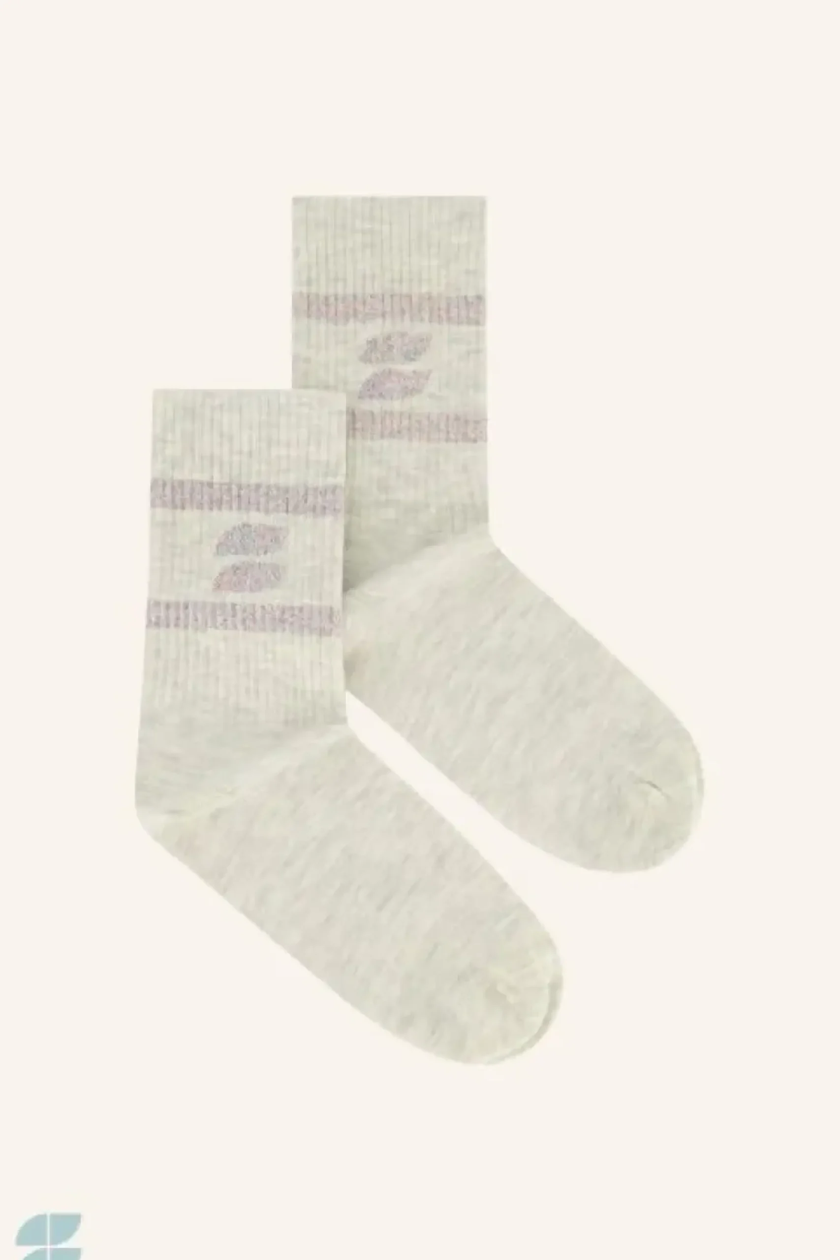 Sokken*By bar logo sparkle socks | light grey melee