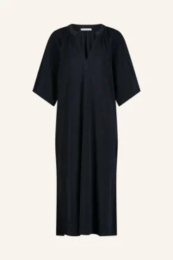 Jurken*By bar louisa slub dress | midnight