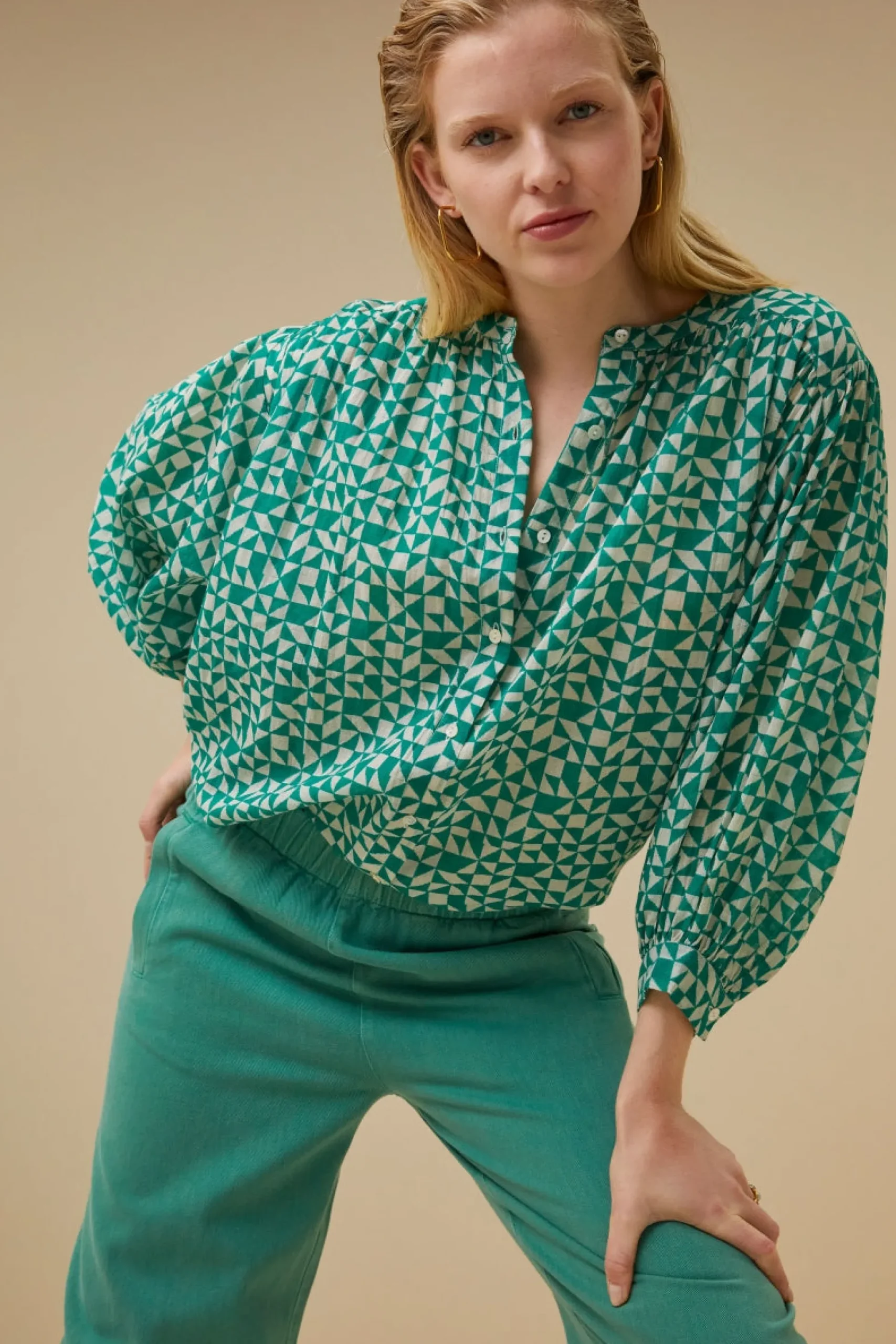 Blouses*By bar lucy graphic blouse | graphic green